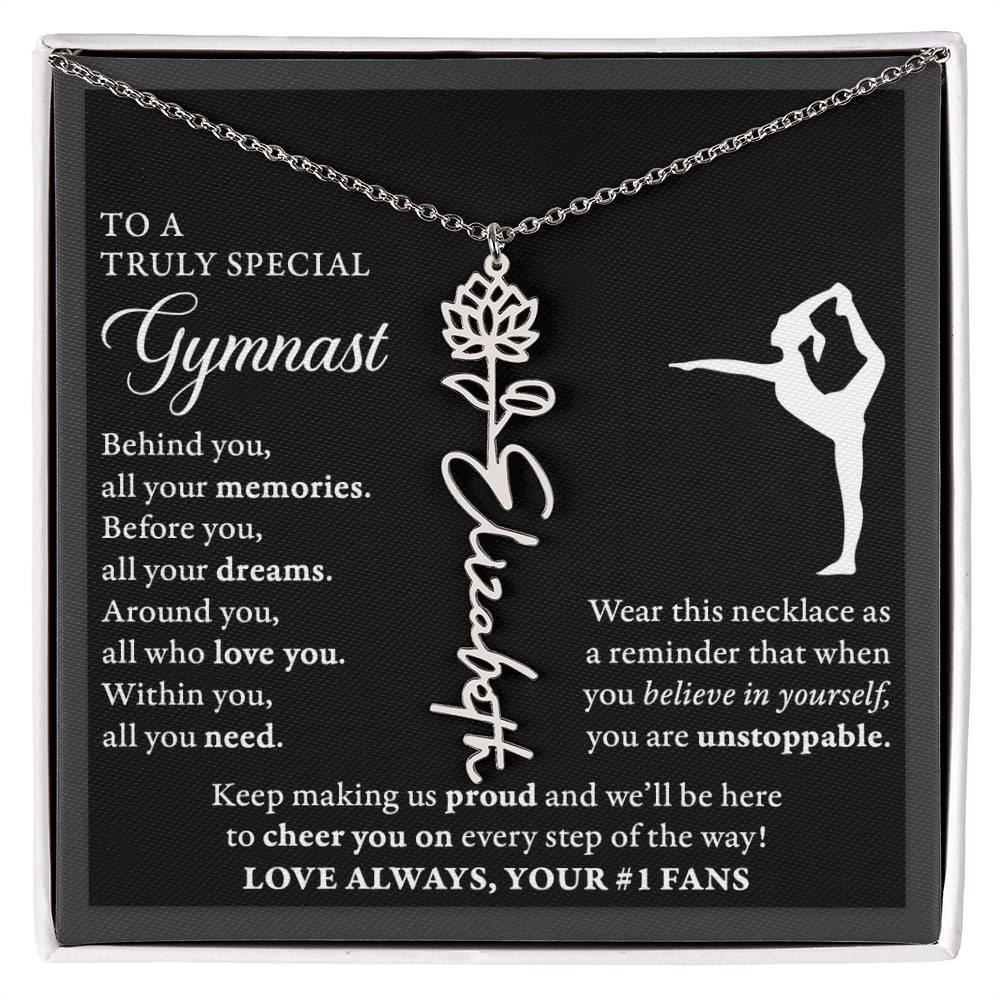 Gymnast - Behind Unstoppable Plural - Flower Name Necklace