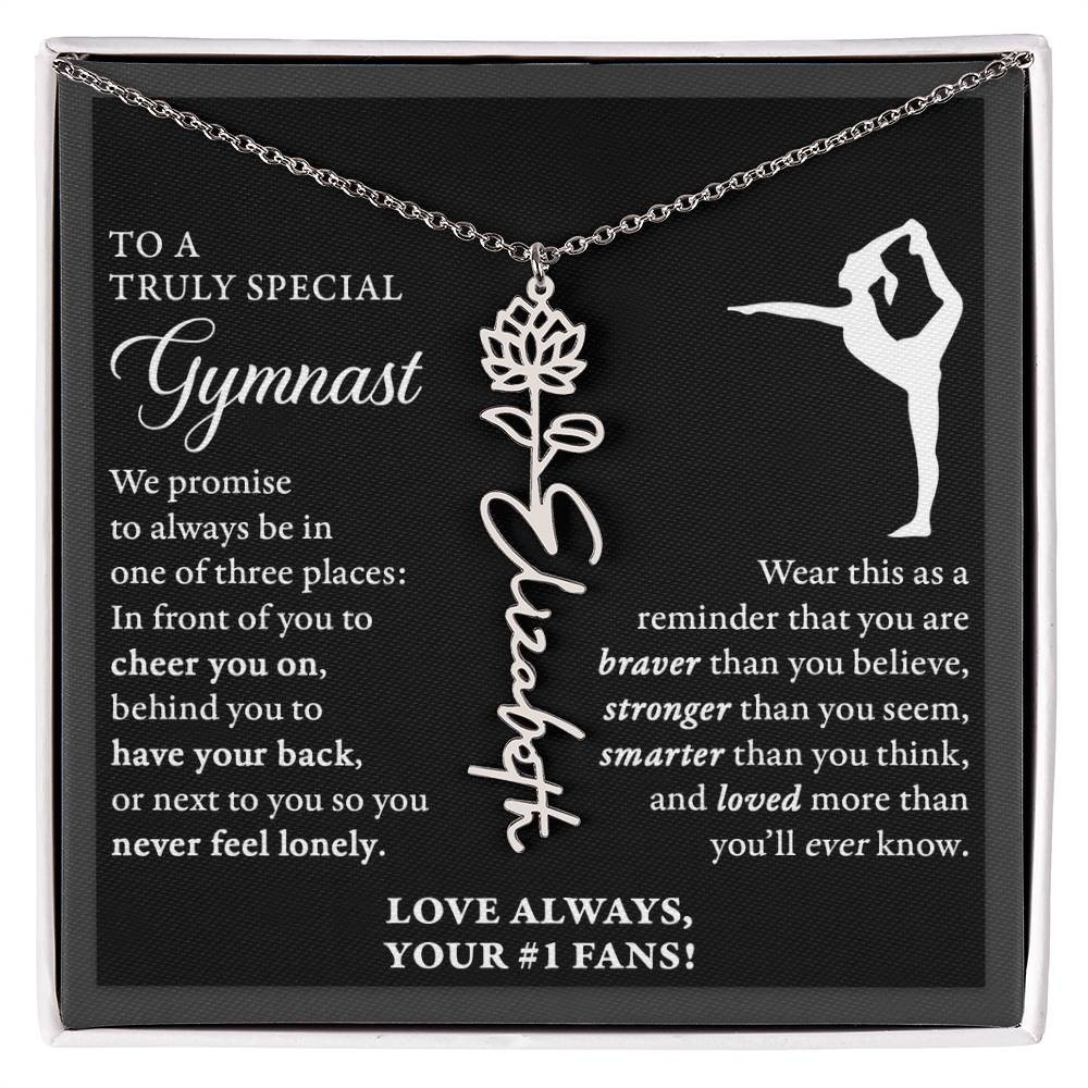 Gymnast - 3 places Braver Plural - Flower Name Necklace