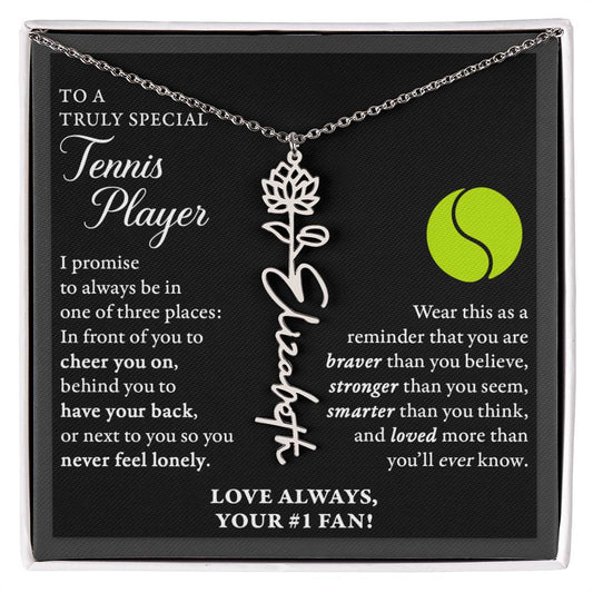 Tennis B - 3 places Braver - Flower Name Necklace