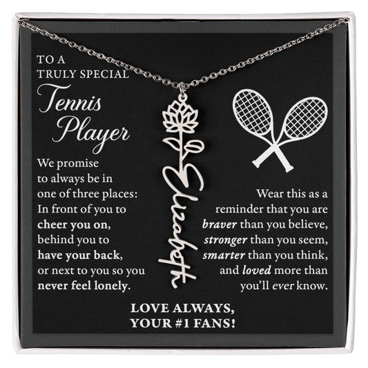 Tennis - 3 places Braver Plural - Flower Name Necklace