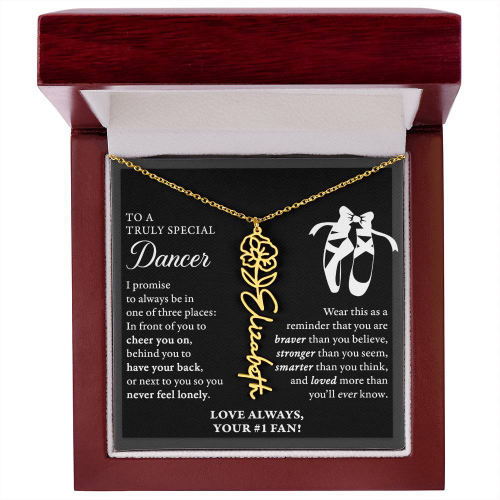 Dance - 3 places Braver B - Flower Name Necklace