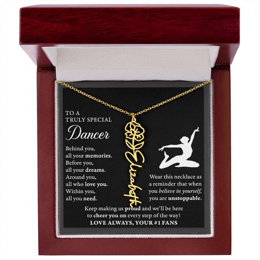 Dance C - Behind Unstoppable Plural - Flower Name Necklace
