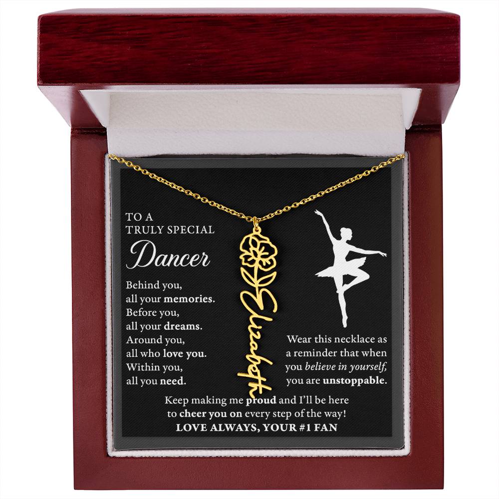 Dance B - Behind Unstoppable - Flower Name Necklace