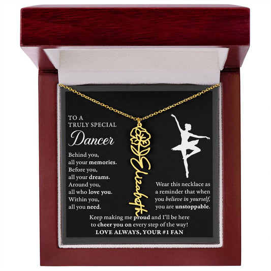 Dance B - Behind Unstoppable - Flower Name Necklace