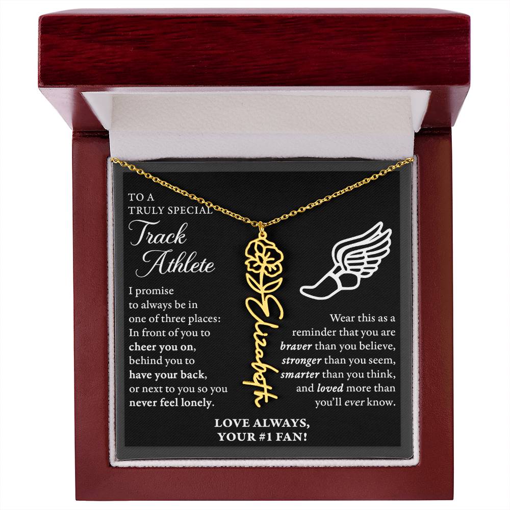 Track - 3 places Braver - Flower Name Necklace
