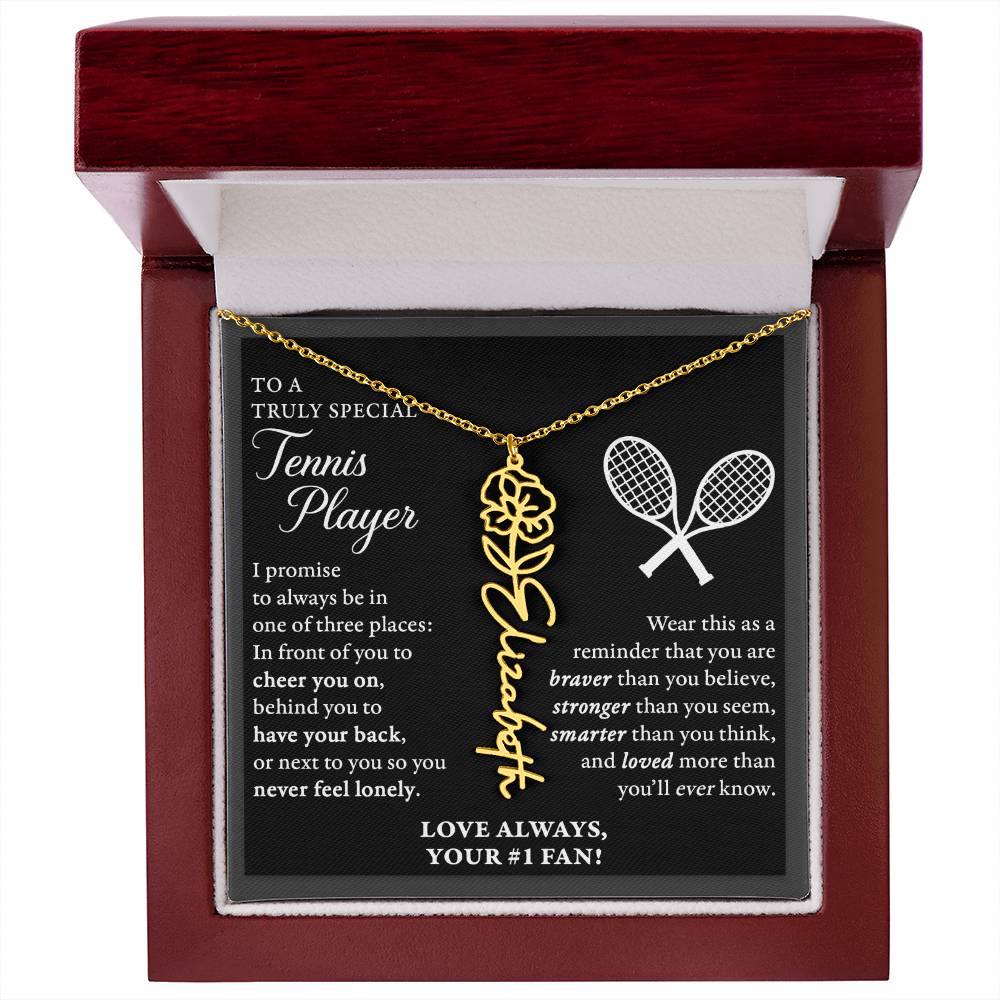 Tennis - 3 places Braver - Flower Name Necklace
