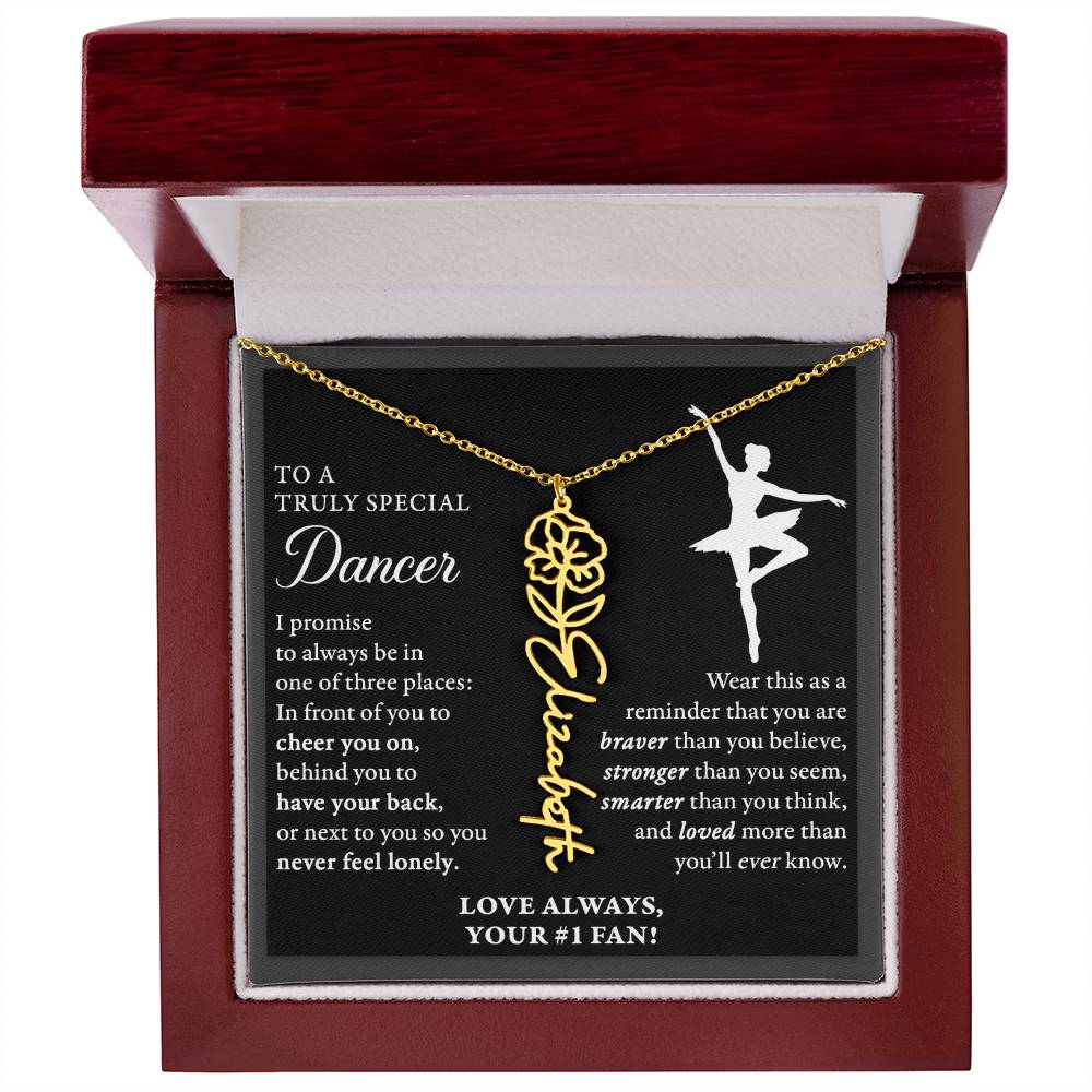 Dance - 3 places Braver - Flower Name Necklace