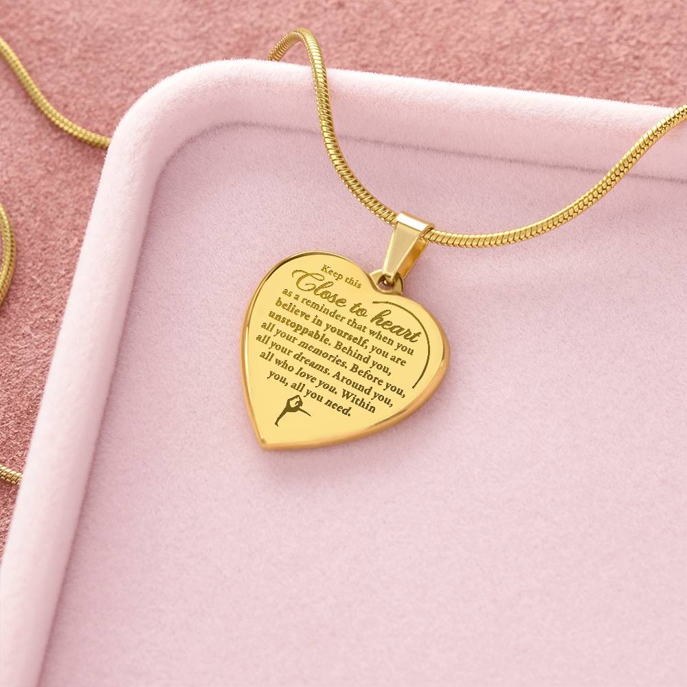 Unstoppable - Engraved Heart Necklace - Dance