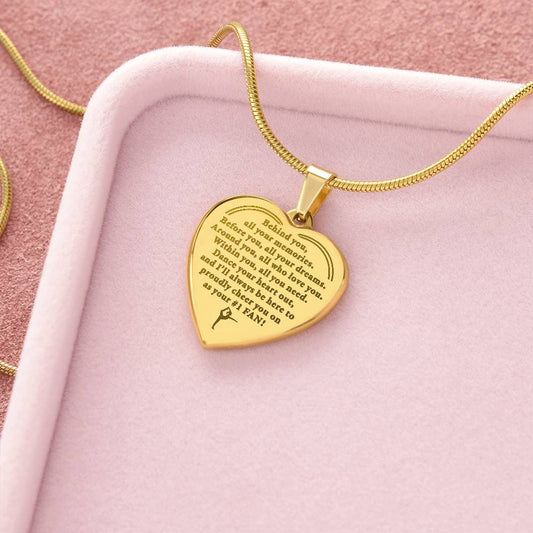 Dance your heart out - Engraved Heart Necklace - Dance