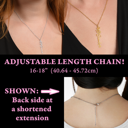 Behind you (Plural) - Birth Flower Name Necklace - Cheerleader