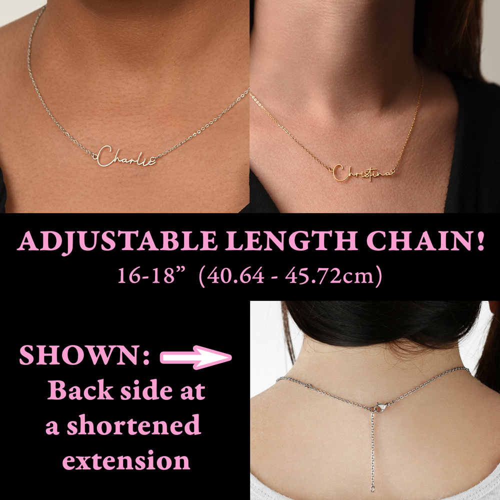 Behind Unstoppable - Signed Name Necklace - Basketball