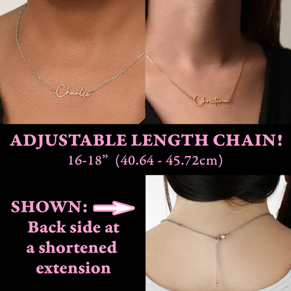 Behind Unstoppable - Signed Name Necklace - Basketball