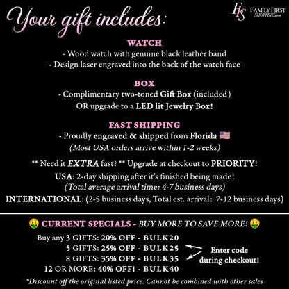 ETSY - Wood watch - Your gift includes NEW