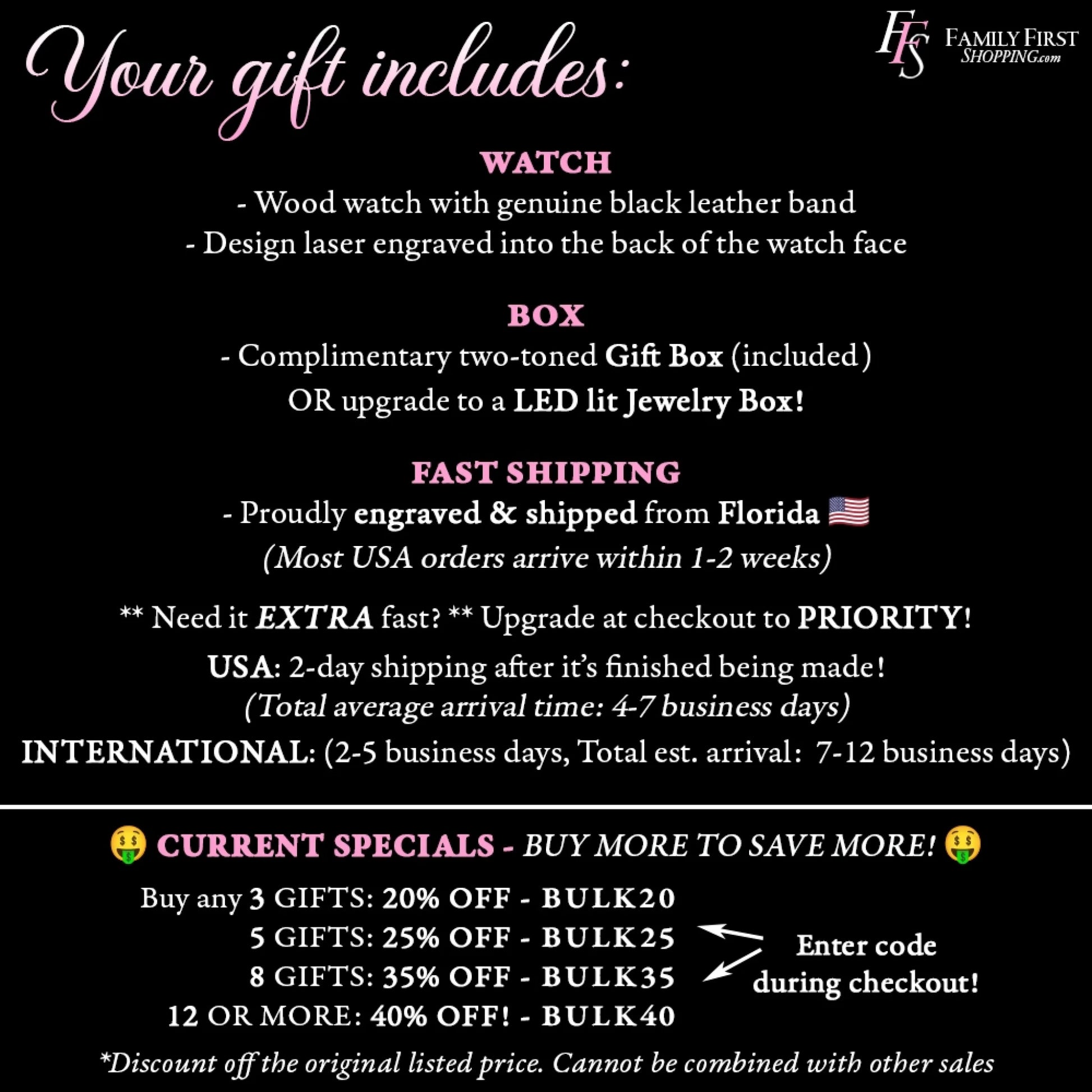 ETSY - Wood watch - Your gift includes NEW