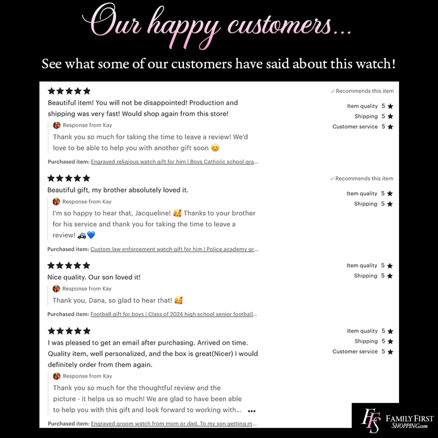 5 Etsy - Black watch - Reviews