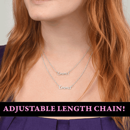 3 places - Name Necklace - Tennis