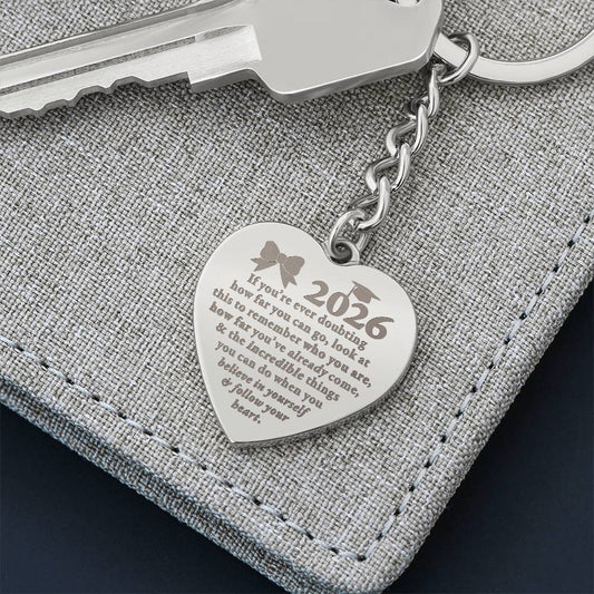 Follow your heart - Engraved Keychain - Cheer 2026 (Bow)