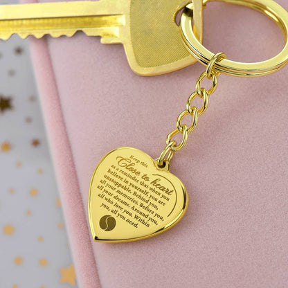 Unstoppable - Engraved Heart Keychain - Tennis