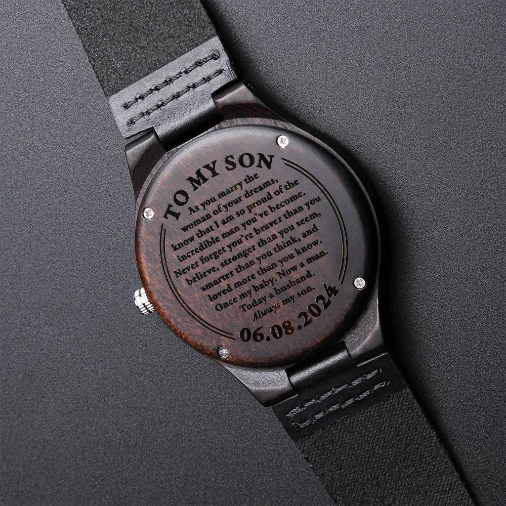 CustomOrder-SerafinaMangiafico-WoodWatch-GiftBox Wood watch - CusEng - ETSY