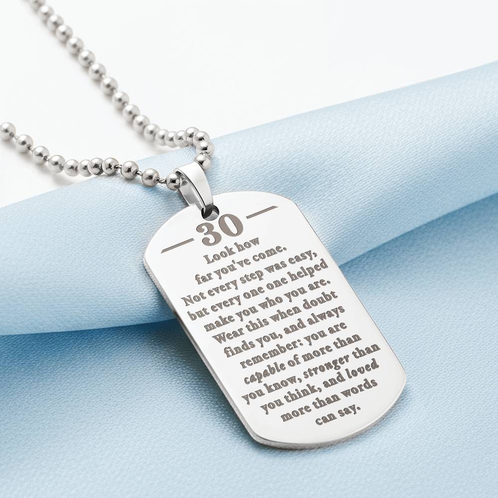 Birthday-30th-How-far -Doubt-Capable-EngDogNeck  ETSY