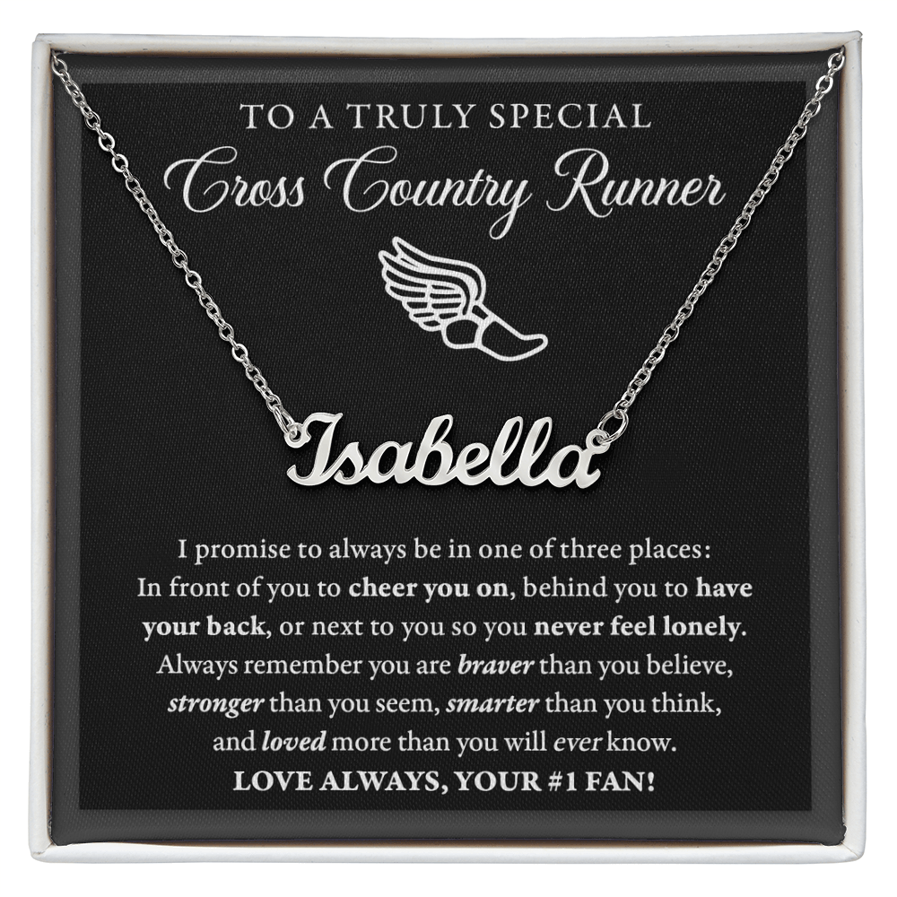 3 places - Name Necklace - Cross Country Runner