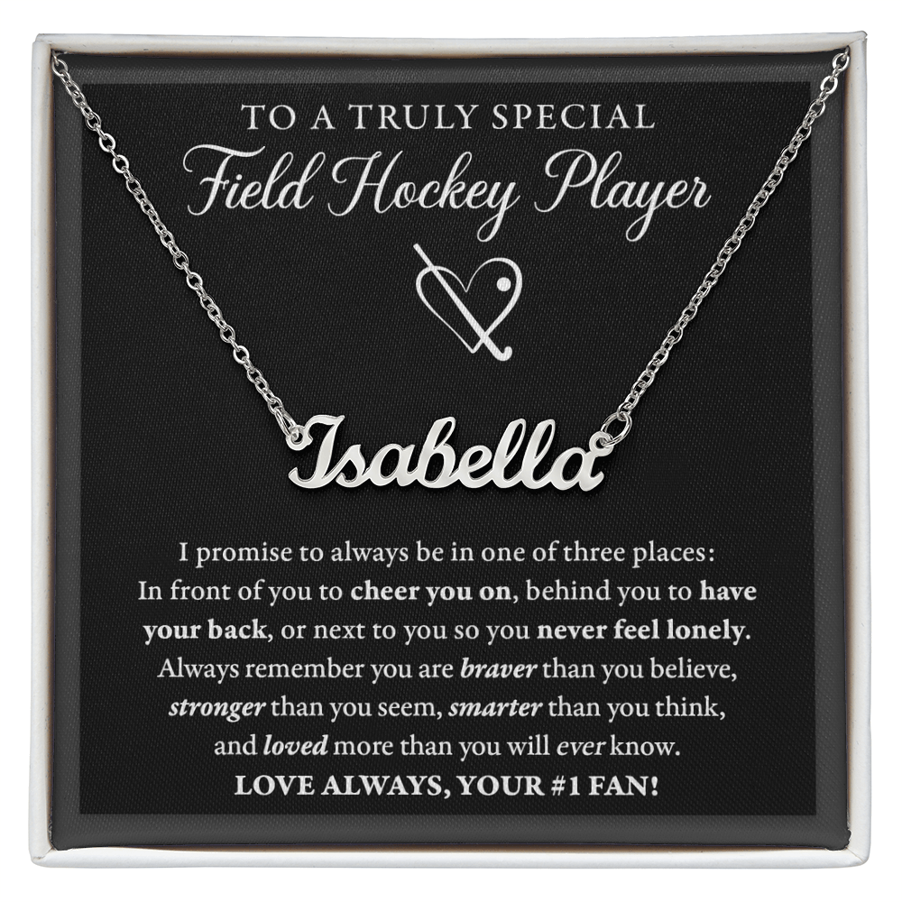 3 places - Name Necklace - Field Hockey