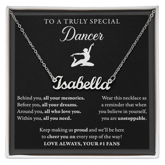 Behind you (Plural) - Name Necklace - Dance