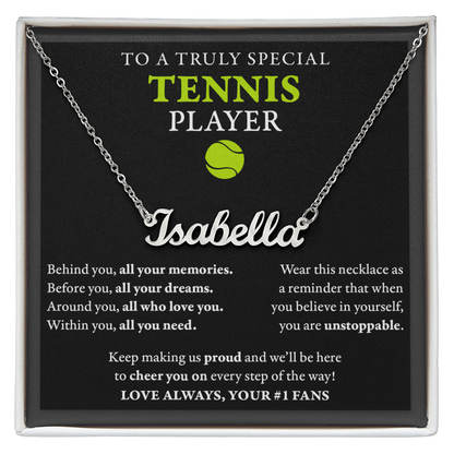 Behind you (Plural) - Name Necklace - Tennis