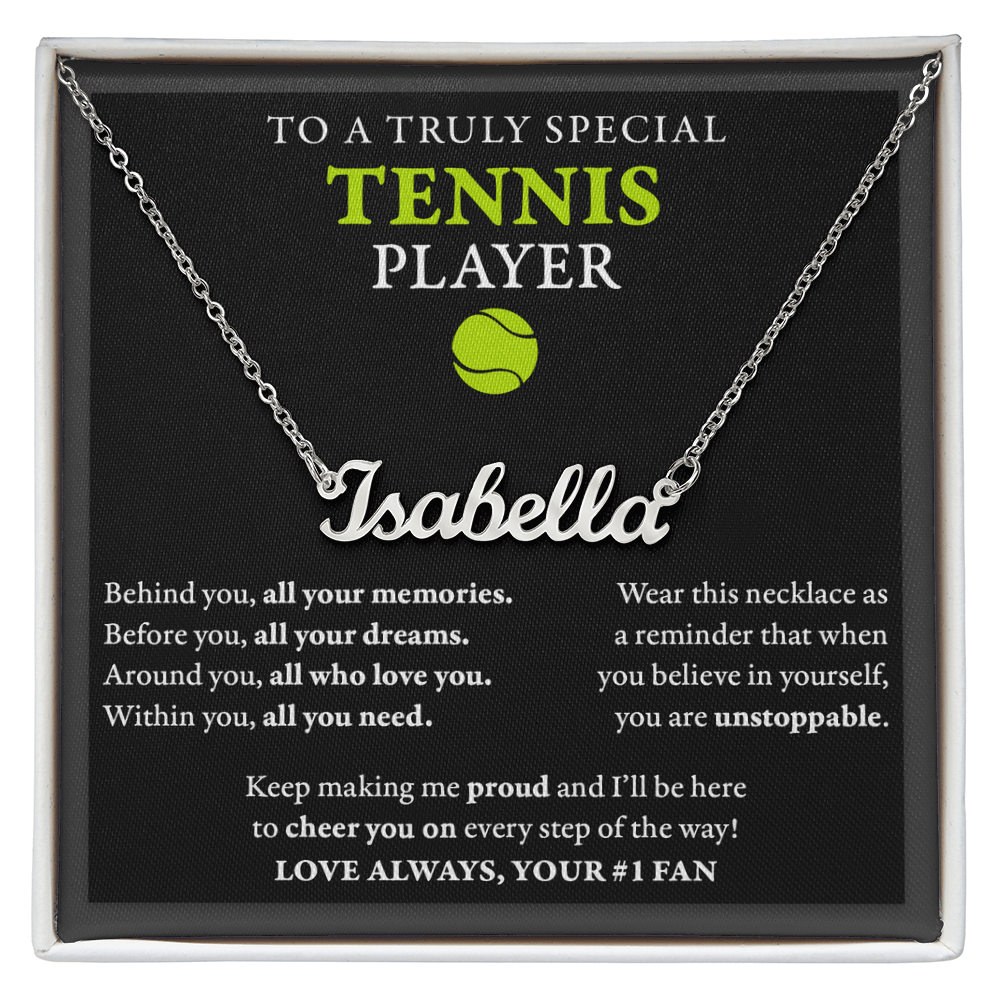 Behind you - Name Necklace - Tennis