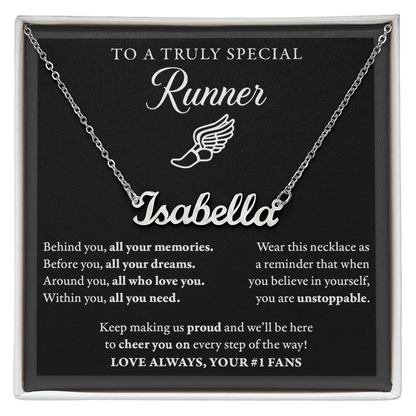 Behind you (Plural) - Name Necklace - Runner