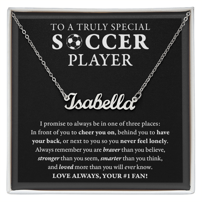 3 places - Name Necklace - Soccer