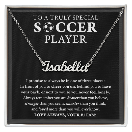 3 places - Name Necklace - Soccer