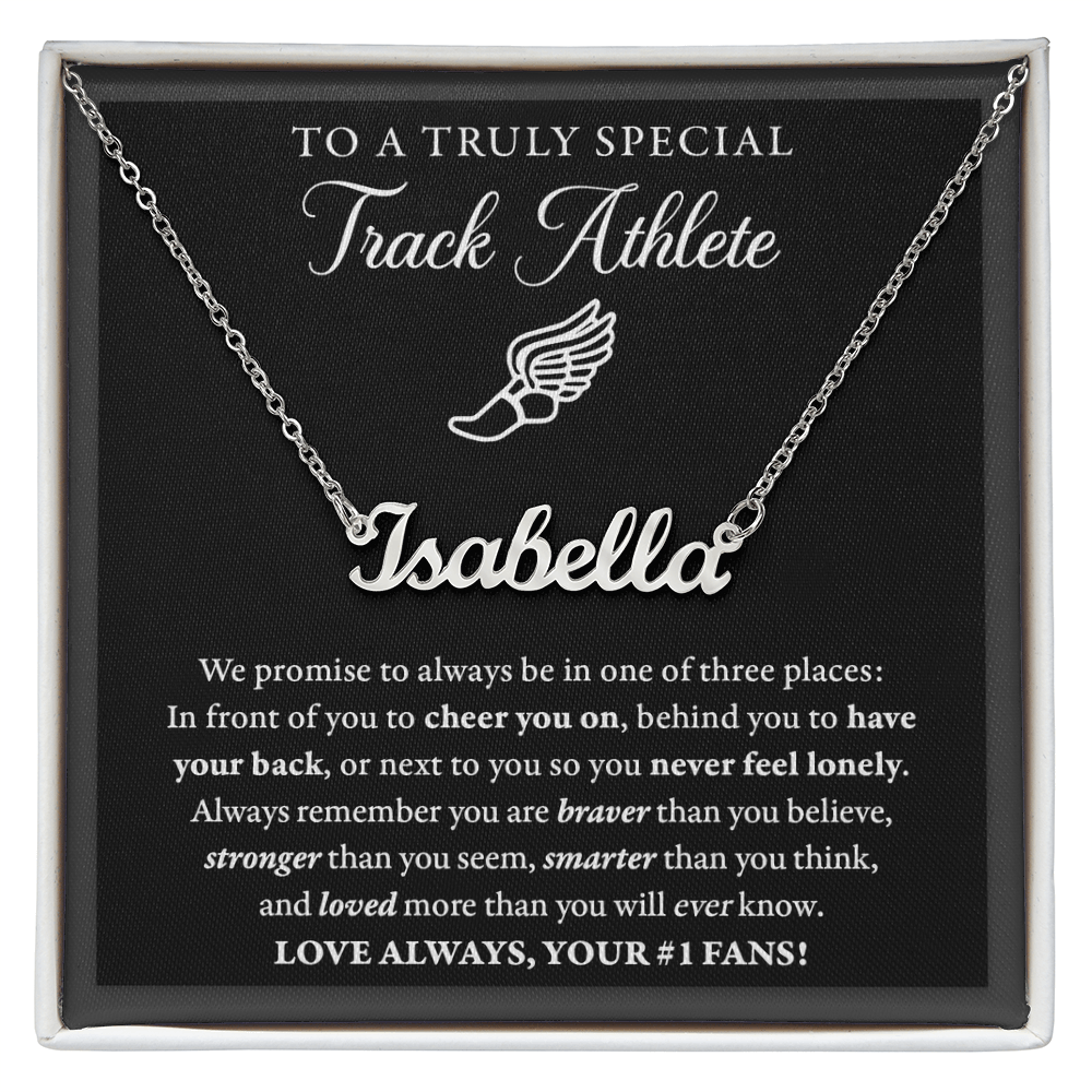 3 places (Plural) - Name Necklace - Track Runner
