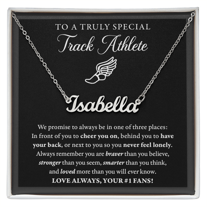 3 places (Plural) - Name Necklace - Track Runner
