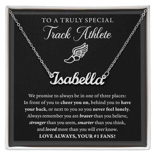 3 places (Plural) - Name Necklace - Track Runner