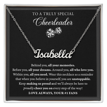 Behind you (Plural) - Name Necklace - Cheerleader