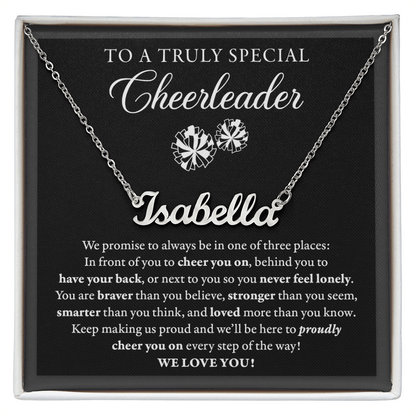3 places (Plural) - Name Necklace - Cheerleader
