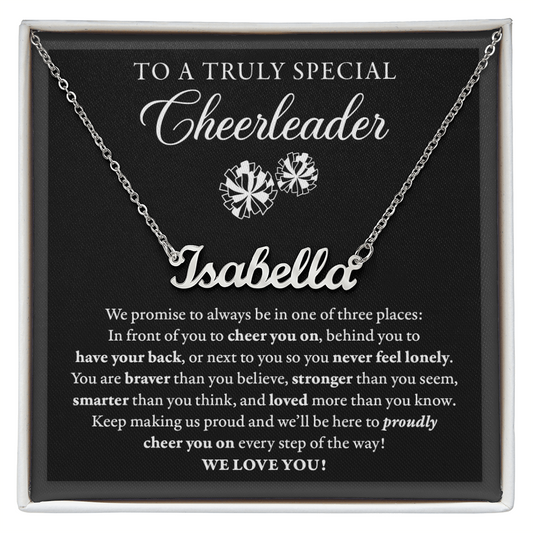 3 places (Plural) - Name Necklace - Cheerleader