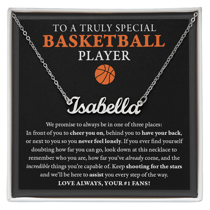 3 places Doubting (Plural) - Name Necklace - Basketball