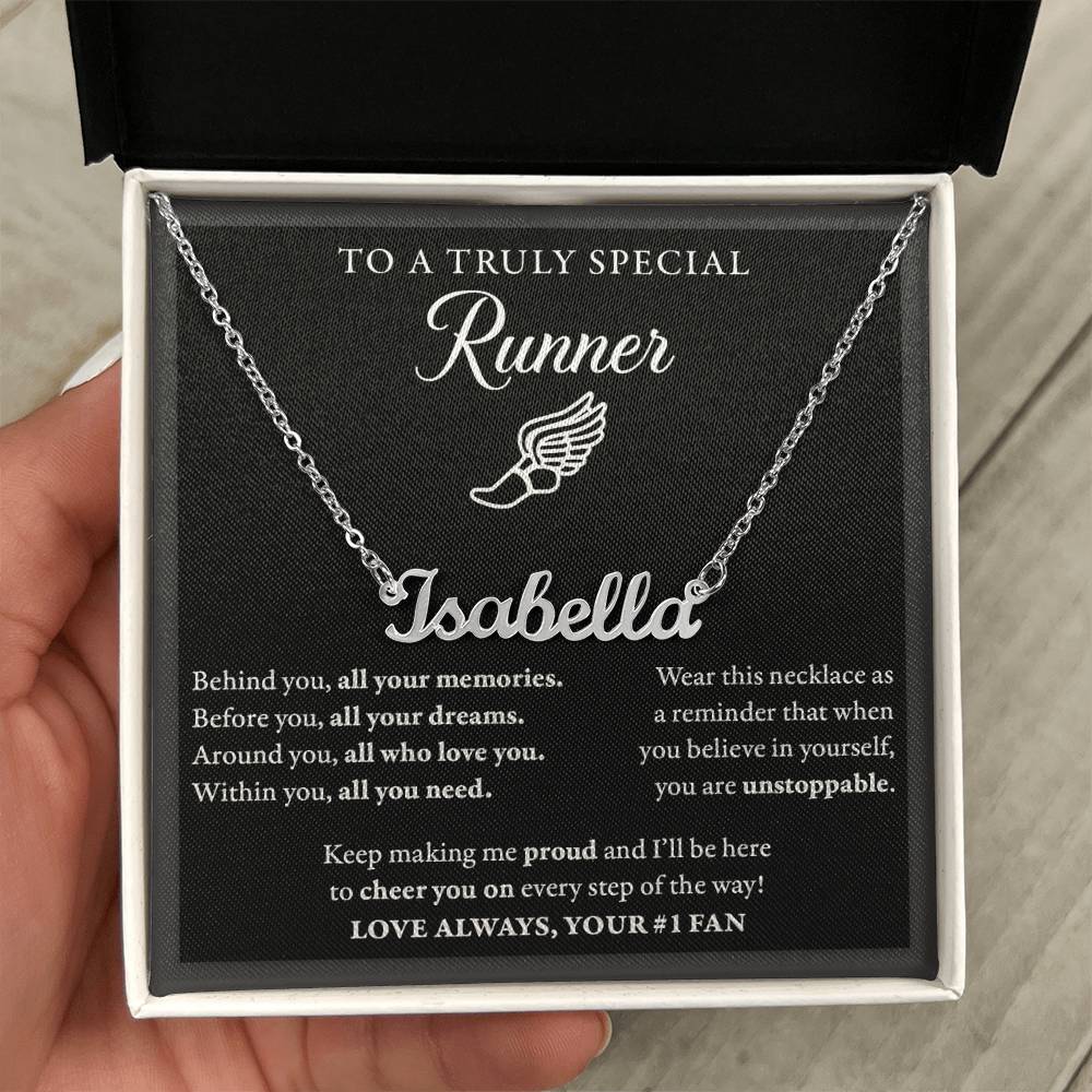 Behind you - Name Necklace - Runner