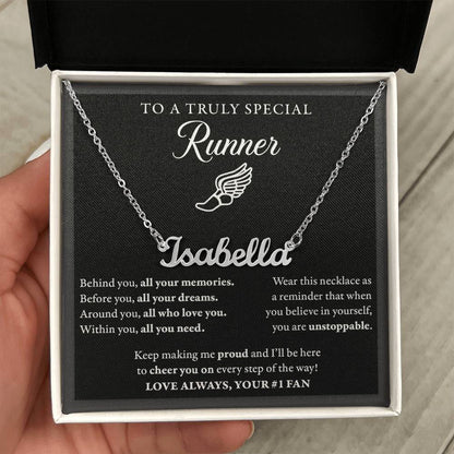 Behind you - Name Necklace - Runner