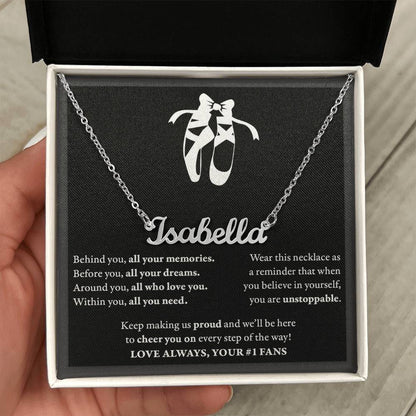 Behind you (Plural) - Name Necklace - Dance Ballet