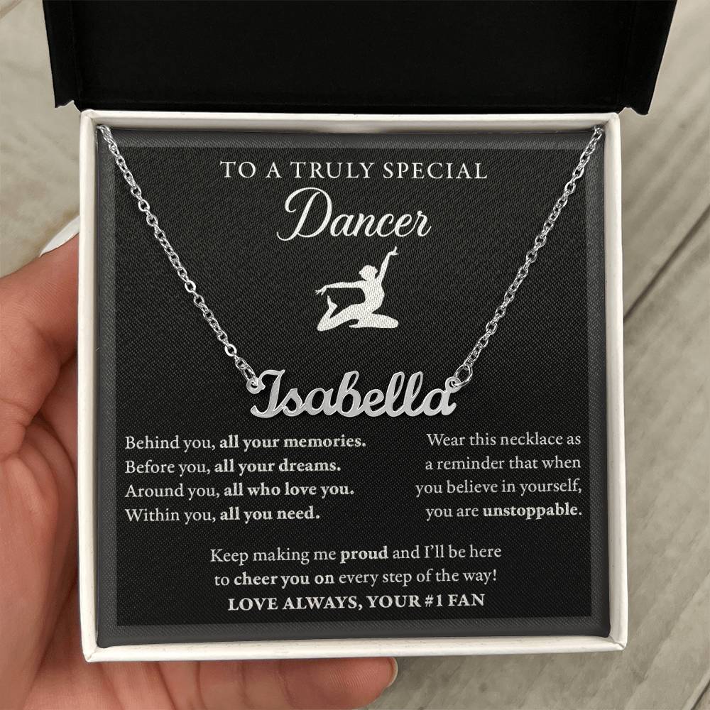 Behind you - Name Necklace - Dance