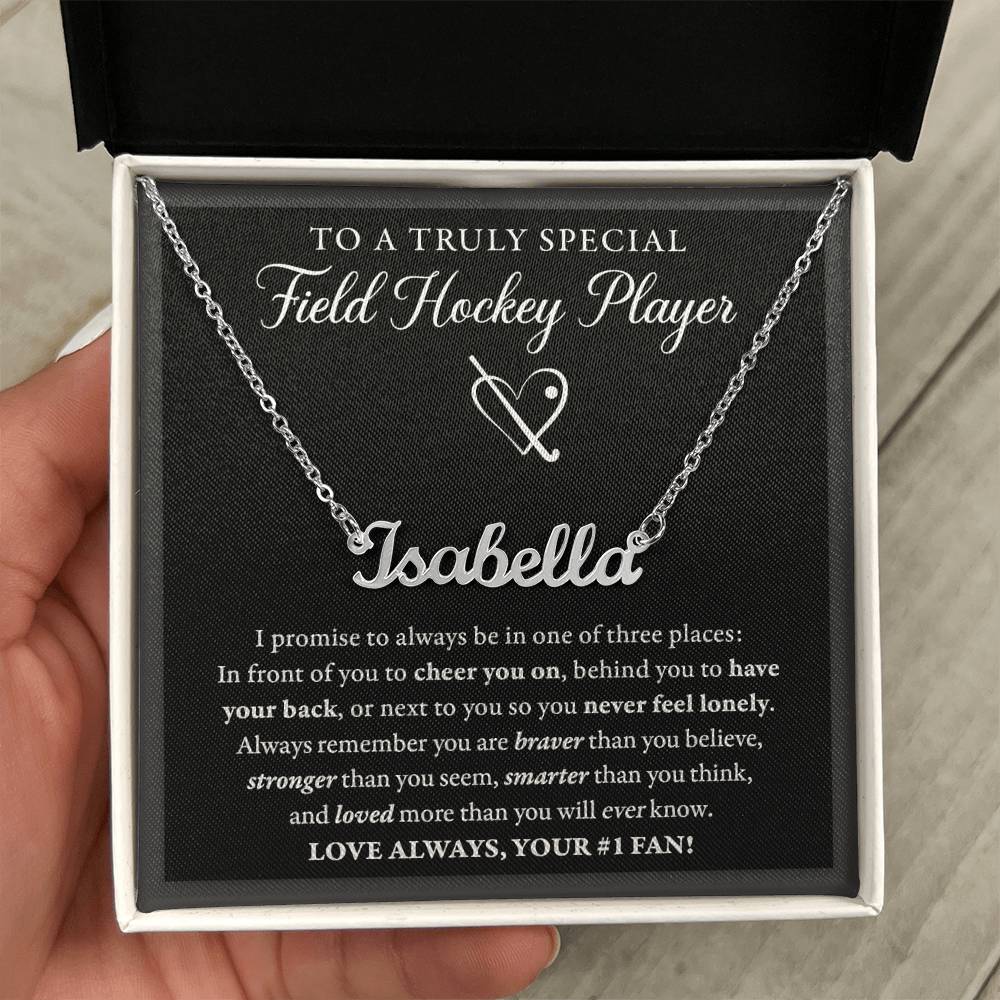 3 places - Name Necklace - Field Hockey