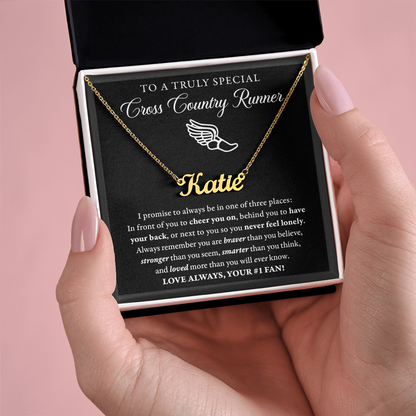 3 places - Name Necklace - Cross Country Runner