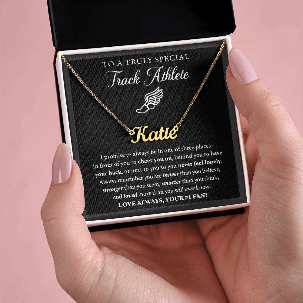 3 places - Name Necklace - Track Runner