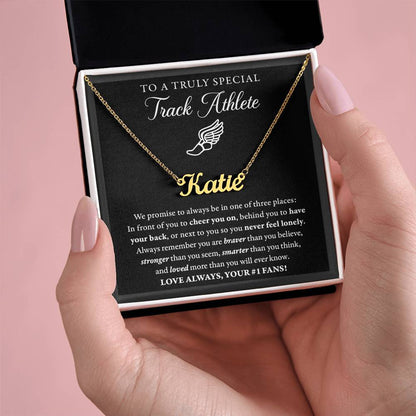 3 places (Plural) - Name Necklace - Track Runner