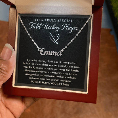 3 places - Name Necklace - Field Hockey