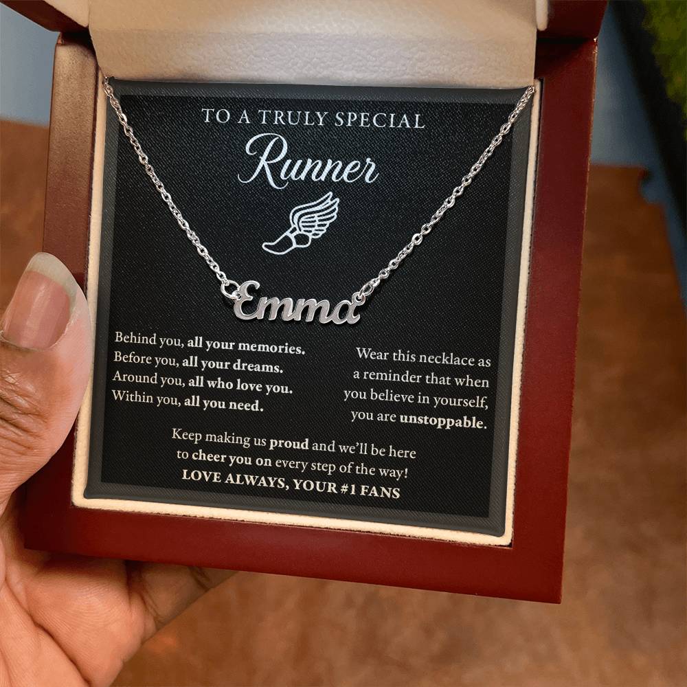 Behind you (Plural) - Name Necklace - Runner