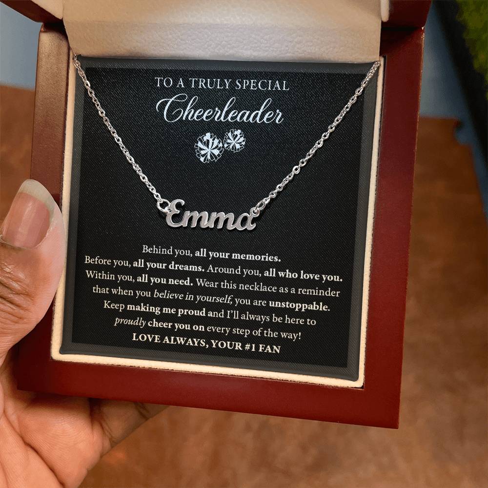 Behind you - Name Necklace - Cheerleader